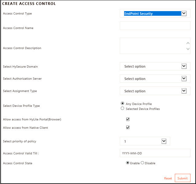 Access Control List Accops HySecure 5.4 Knowledge Center