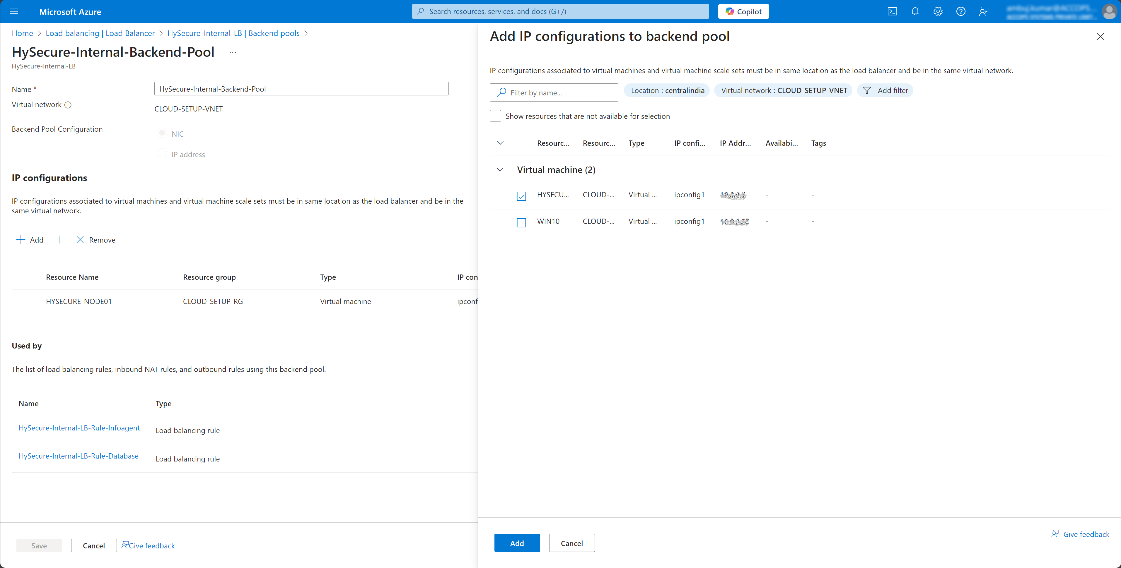 Azure Backend Pool Azure Two Node Cluster - Accops HySecure 7.3 Knowledge Center