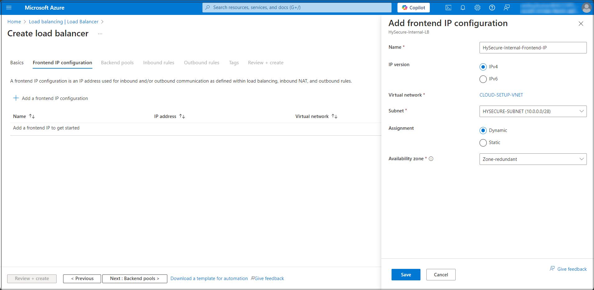 Azure Backend Pool Azure Two Node Cluster - Accops HySecure 7.3 Knowledge Center